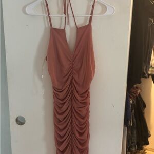 Elegant Ruched Pink Dress